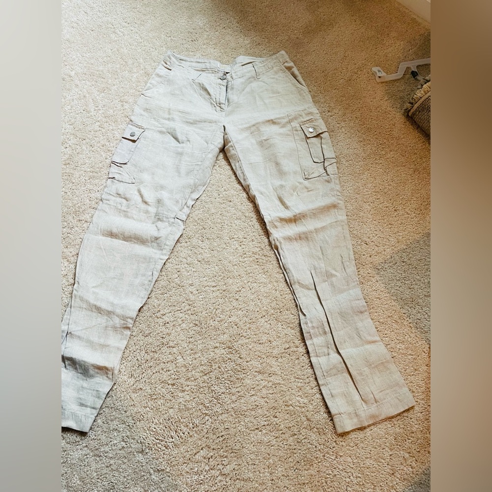 Beautiful cargo MKRS linen pants! 100% linen
